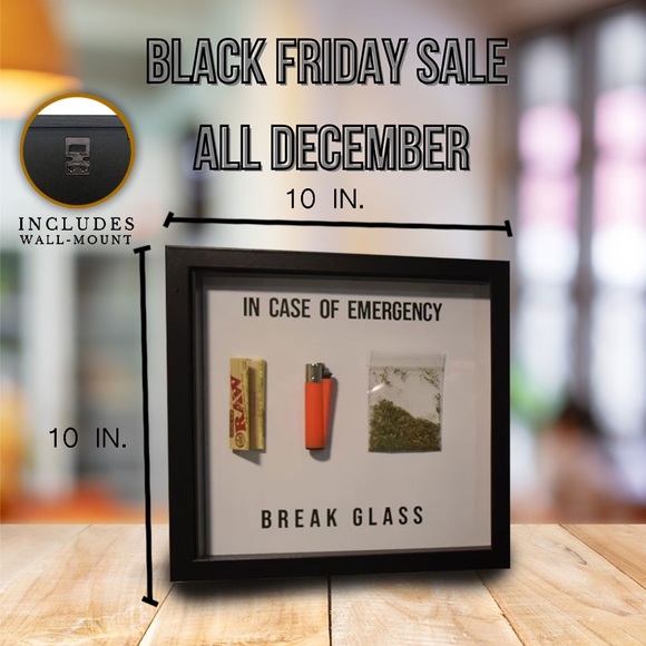 In Case Of Emergency Break Glass 420 Stoner Mary Jane Glass Wall Art Canvas - Picture 6 of 6